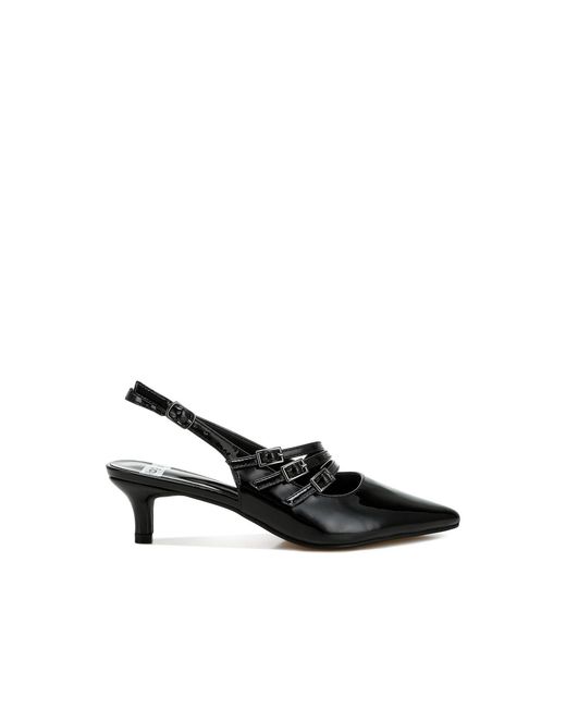 Rag & Co Black Kanebei Triple Strap Slingback Sandals By Rag & Co