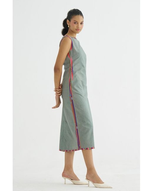 Maison Qala Gray Secret Margin Dress