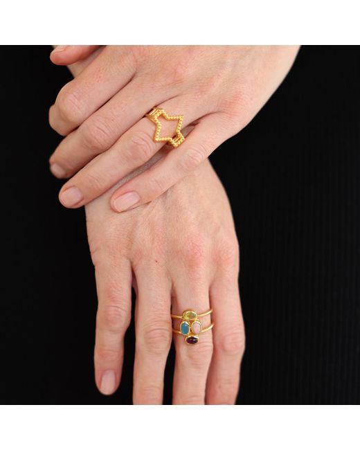 Linda Fiore Metallic Starlite Ring Vermeil