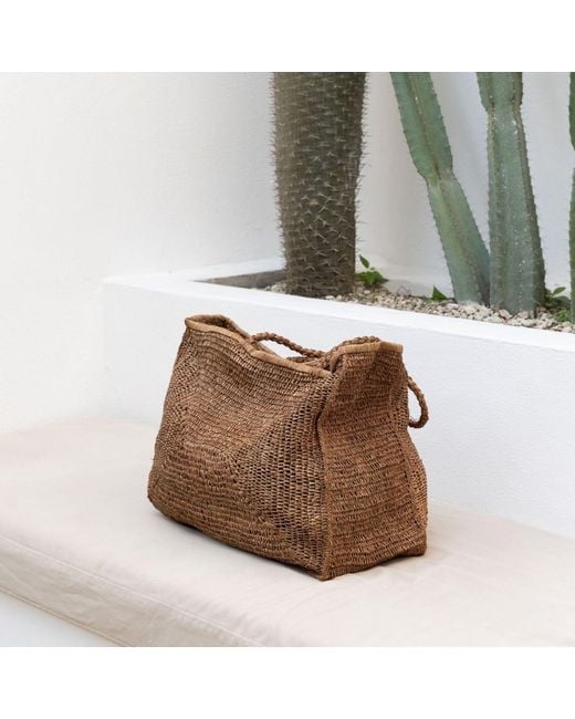 Zanatany Concepts Brown Neutrals Clipa Tote Bag- Neutral