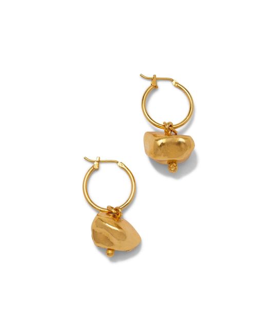 Jaredjamin White Nugget Charm Click-Top Hoop Earrings