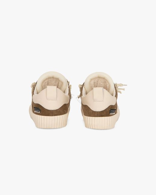 Springa | Unique Vulcanized Sneakers Italian Handmade Natural Wavy Suede Taupe Embroidery Sneakers for men