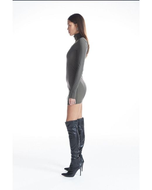 No'design Brown Zip-Up Khaki Mini Dress