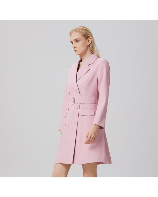 Smart and Joy Pink Belted Tailor Coat