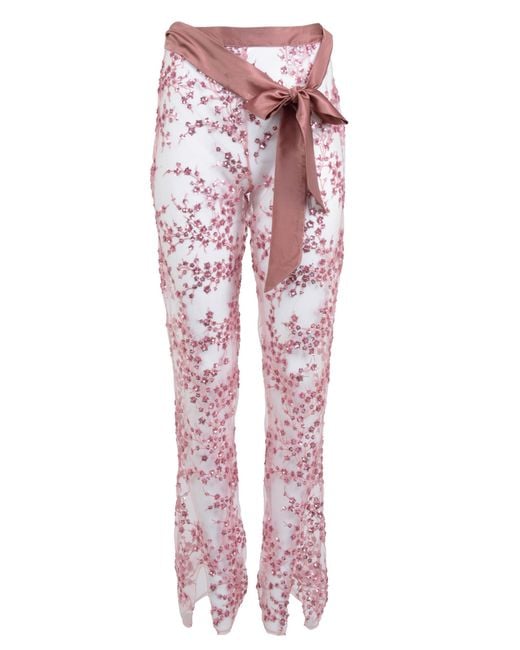 Natalia Petruch Pink Berta Sequins Trousers