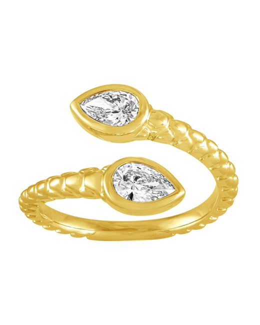 Artisan Metallic 14K Pear Diamond Bezel Open Ring