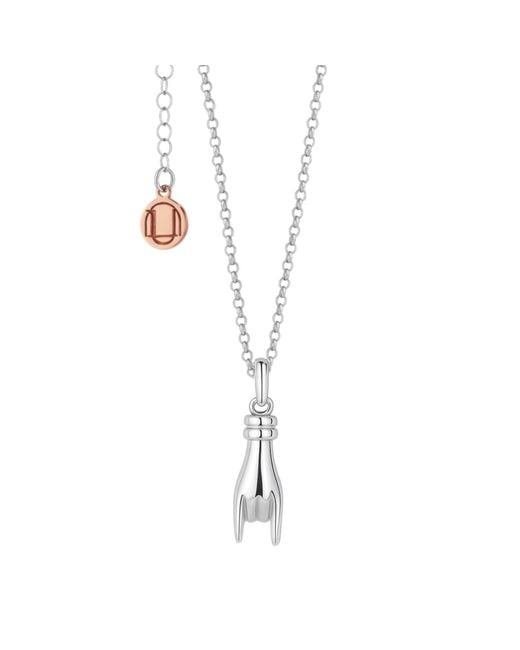 Unaloe Metallic Sterling Necklace With Horn Hand Pendant