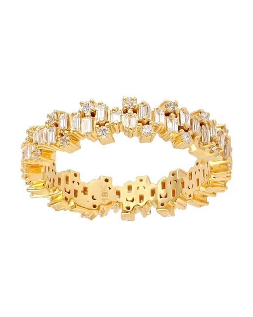 Artisan Metallic 18K Baguette And Round Diamond Eternity Band