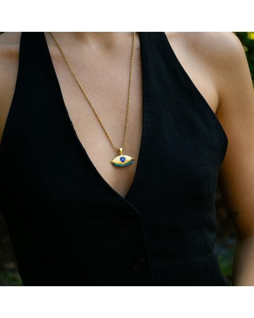 Ebru Jewelry Metallic Spiritual Aura Evil Eye Necklace