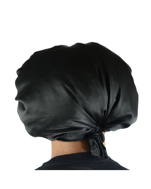 St Cayman Black Ibonnet Adjustable Satin Hair Bonnet Eye Mask With Gel Insert