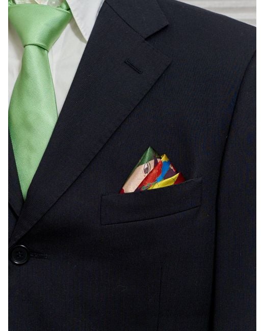 Lost Pattern Black Los Amores De Frida Silk Pocket Square for men