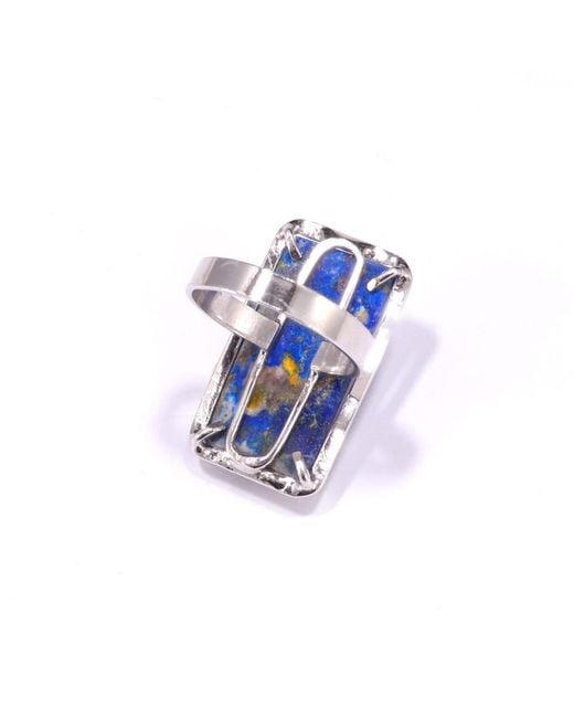 Mineralgems•Studio Blue Lapis Lazuli Rectangular Ring Fail