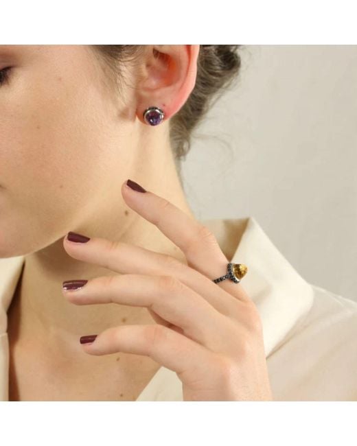 The Jewellery Store London Metallic Istanbul Soul Citrine And Spinel Ring