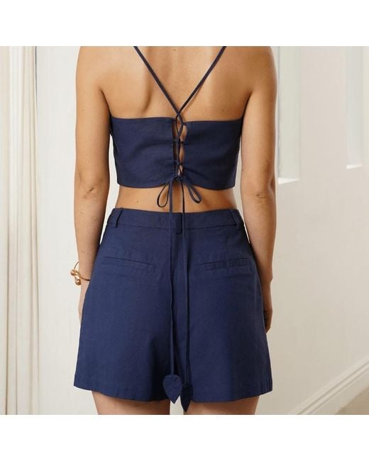 Yumi Kim Blue Rhea Linen Short