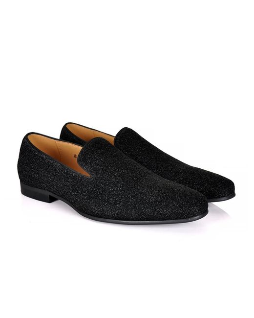 DAVID WEJ Black Bradford Glitter Smart Loafers – for men