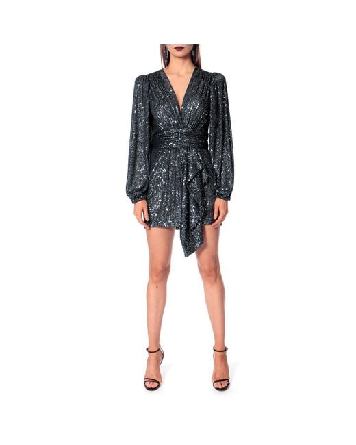 AGGI by HALEWSKI Blue Anastasia Midnight Mini Sequin Dress