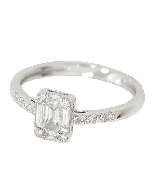 Artisan Metallic Emerald-Cut Diamond Halo Ring
