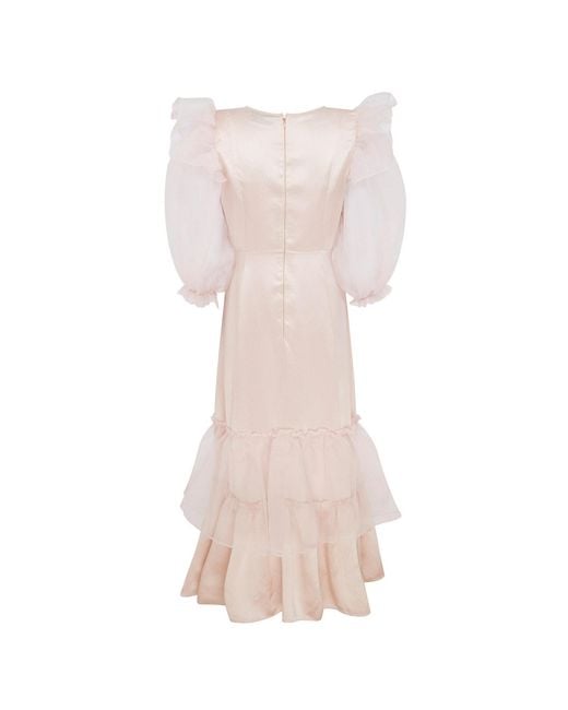 Lisa The Label Pink Bow Belle Silk Cloud Puff Dress