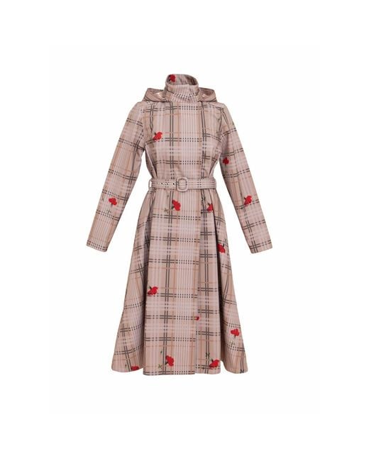 RainSisters Pink Neutrals Coat With Front Pleats: Blush Of The Crown