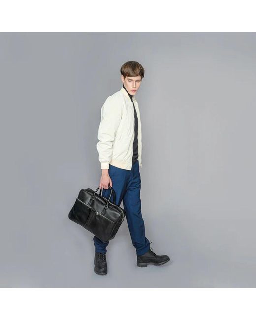 Hides Leather Co. Black Full-Grain Leather Briefcase, Work Bag With Strap Organizer for men