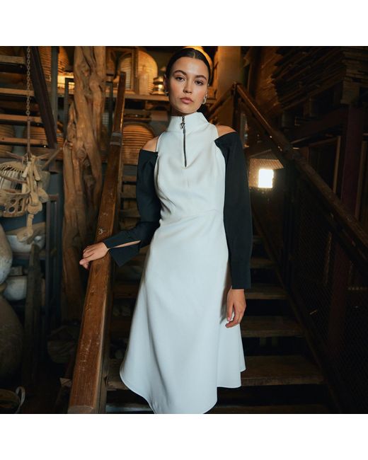 Mirimalist Natural Arya Midi Dress Sleeves Off