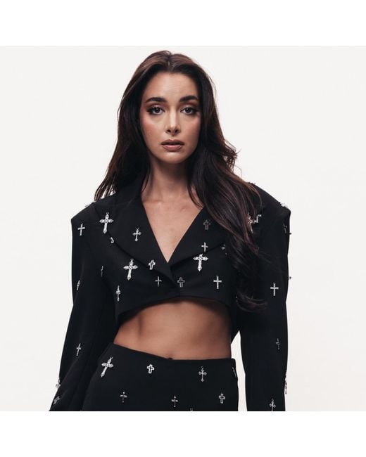 Vazaf Black Saint Cropped Blazer
