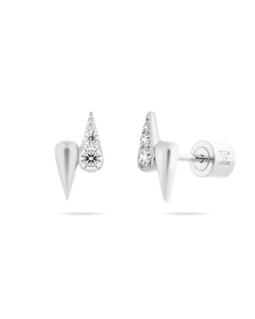 Meulien Metallic Double Waterdrop Stud Earrings