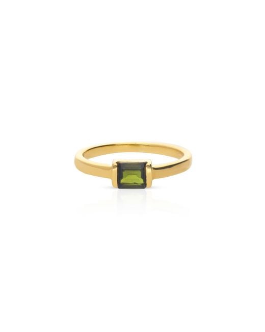 Preeti Sandhu Metallic 14K Plated Stone Ring