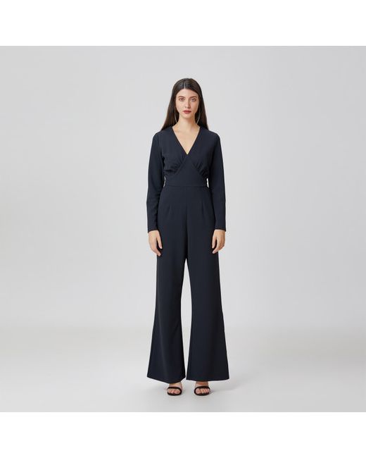 Smart and Joy Black V-Cleavage Jumpsuit