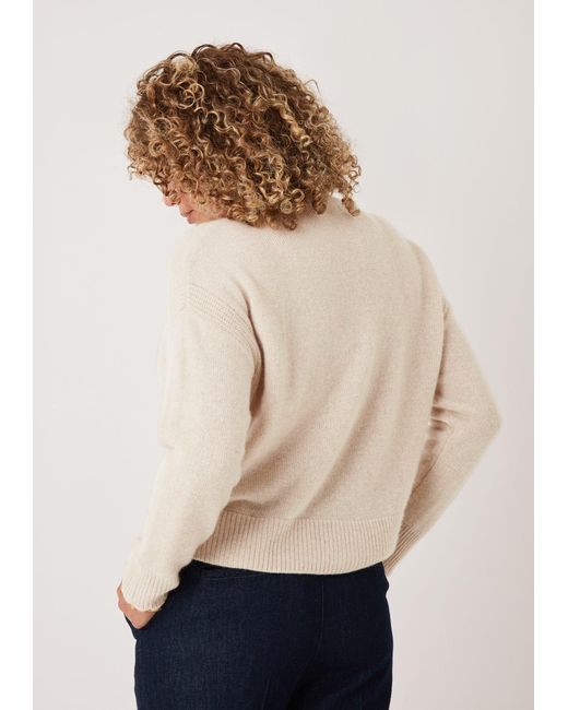 Loop Cashmere Natural Neutrals Shell Edge Cardigan
