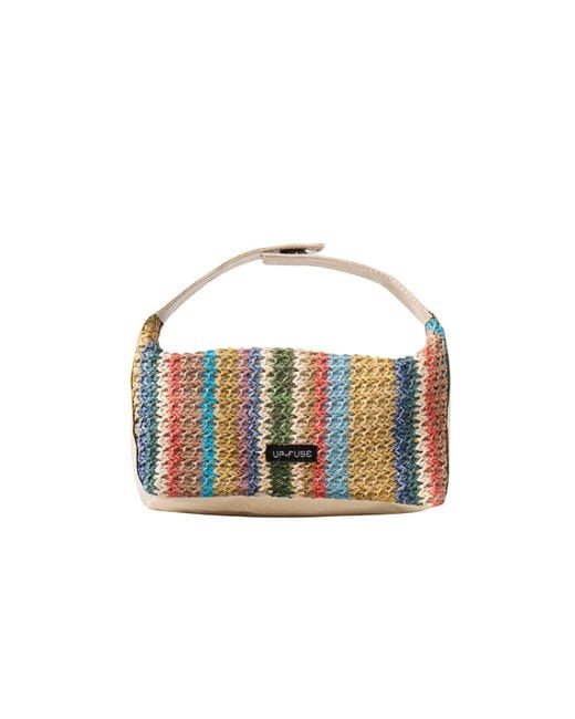 Up-fuse Blue Sol Raffia Handbag