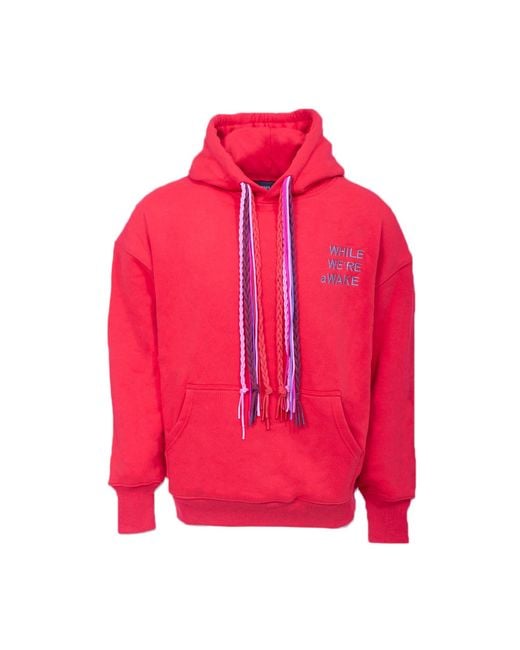 While We're Awake Red Dark Multi String Hoodie
