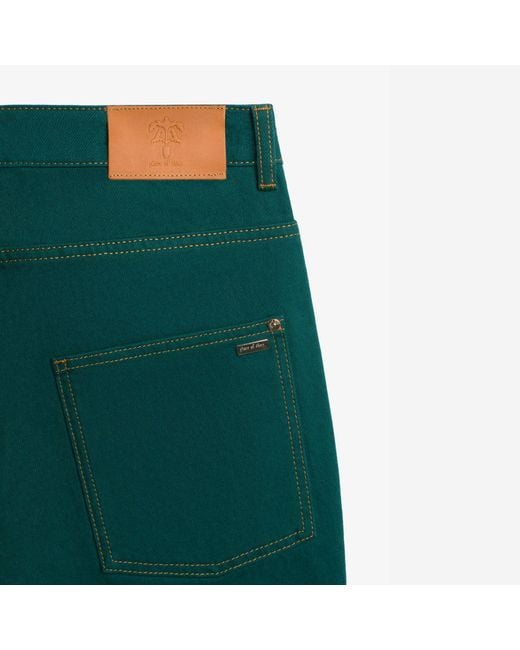 PLACE OF ELMS Green Quartz Denim Pants for men