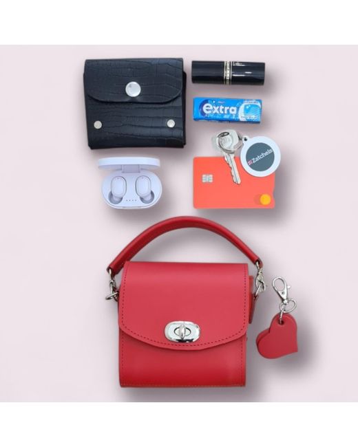 Zatchels Red Bauble Handmade Leather Handbag