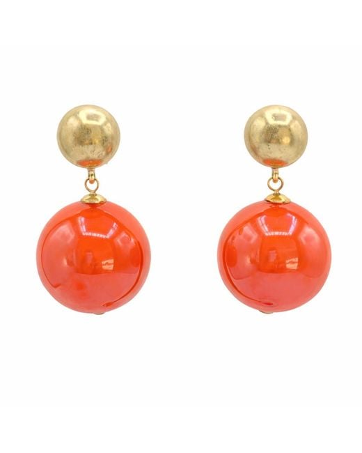 Michael Nash Jewelry Red Marylynn Ball Drop Earrings