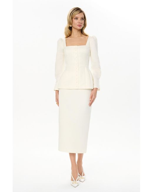 POST MERIDIEM Natural Satin Maxi Skirt