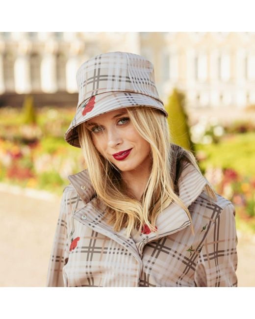 RainSisters Brown Neutrals Elegant Bucket Hat: Royal Blush