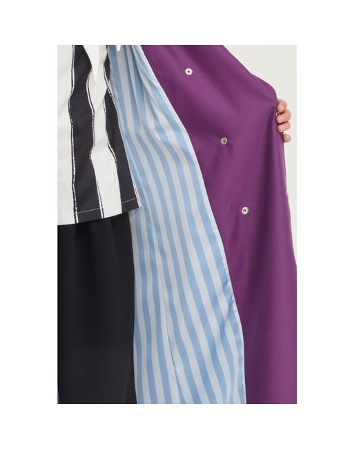Julia Allert Purple Belted Classic Longline Trench Coat