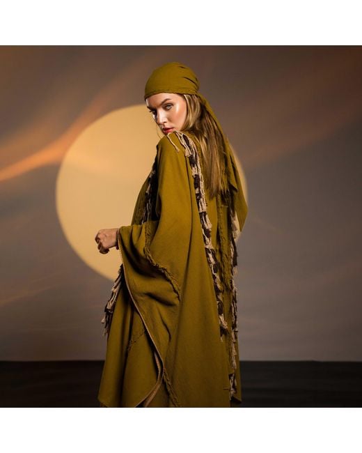 Zhenabia Green Sidra Poncho
