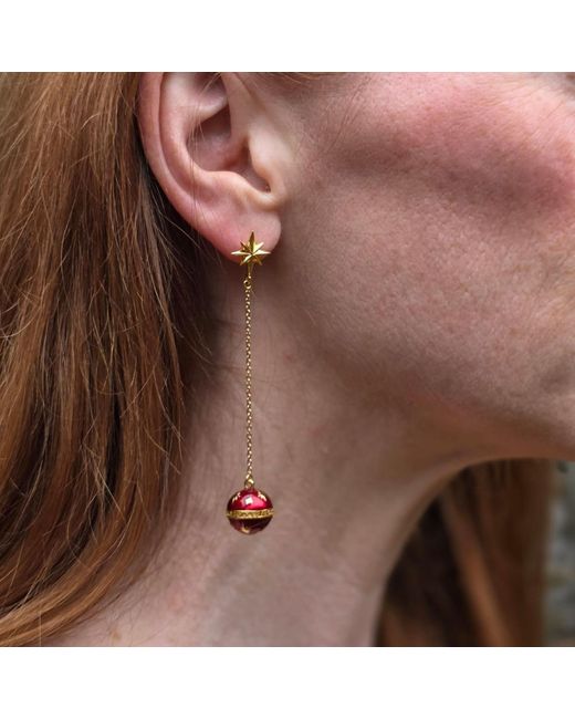 True Rocks Multicolor Vintage Star Globe Chain Drop Earrings