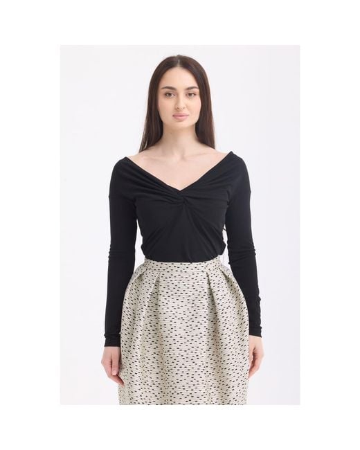 Georgette Black Noir Veil Top