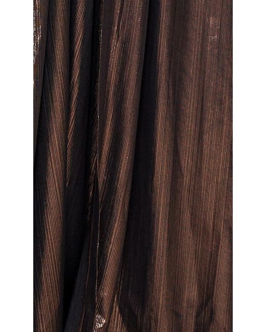 Moda Glam Brown Siren Metallic Cutout Gown- Chocolate