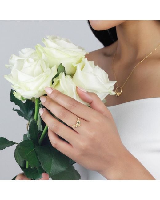 Lee Renee Yellow Rose Chevron Ring Diamond & Tourmaline– Gold
