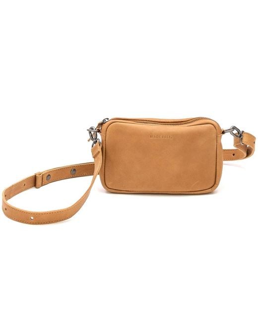 Made Free Brown Neutrals Convertible Camel Belt Bag