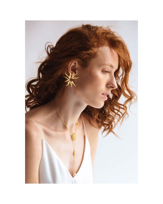 Lavani Jewels Metallic Goldplated The Sun Earrings