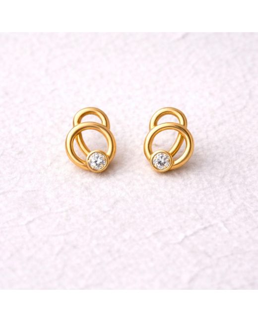 Lily Flo Jewellery Metallic Endlessly Becoming Diamond Stud Earrings