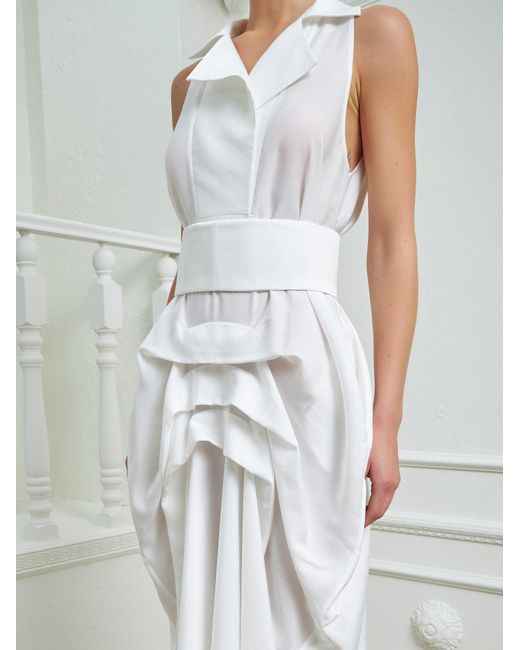Lumina Eligma White The Tuxedo Dress