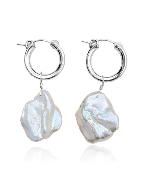 Kiri & Belle Blue Clemmie Petal Pearl Sterling Earrings