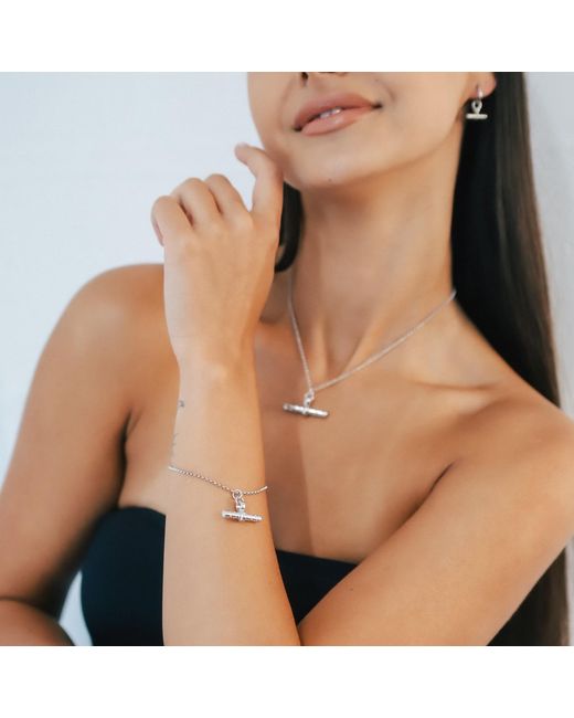 Luna Charles White Wren T-Bar Necklace