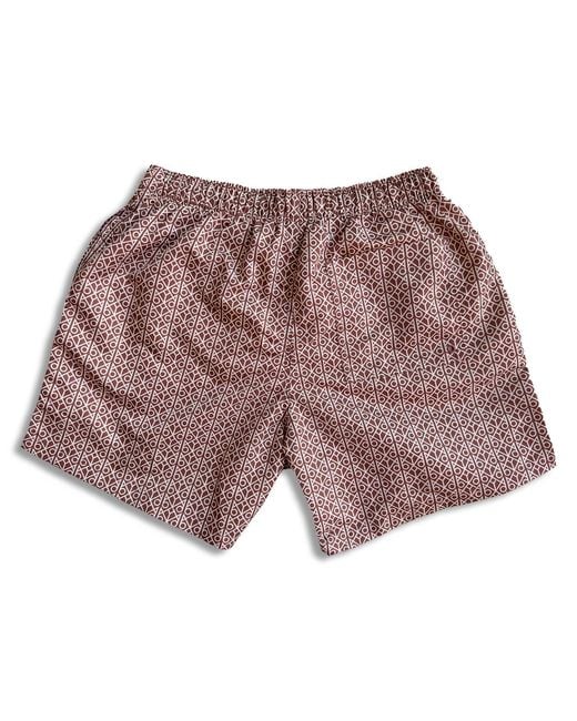 Bdxy Studio Red Neutrals The Extra Swimshorts Repeat Caramel for men